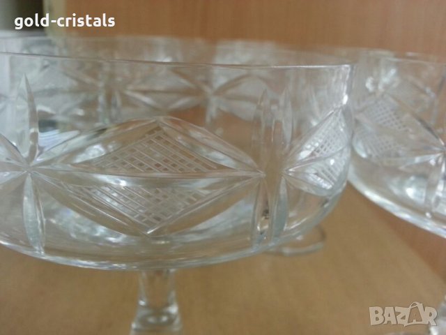 Кристални чаши български кристал, снимка 5 - Антикварни и старинни предмети - 25854658