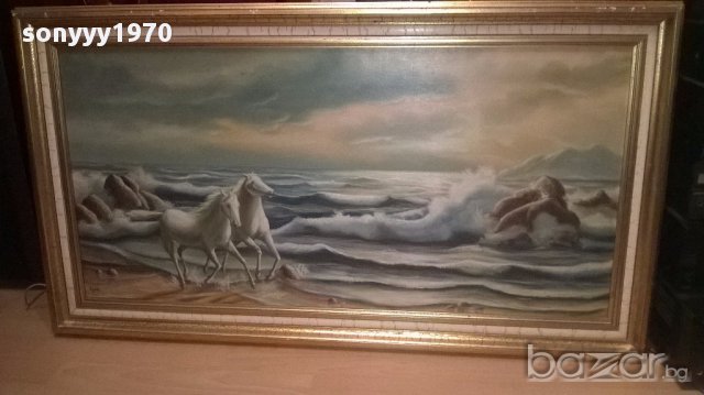 Egido-Огромна картина-платно/масло 114/64см-внос от канарските острови, снимка 4 - Антикварни и старинни предмети - 16072686