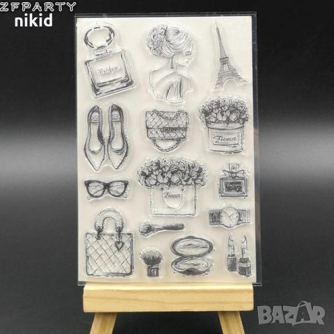 Дама козметика мода кула силиконов гумен печат декор украса за бисквитки фондан Scrapbooking