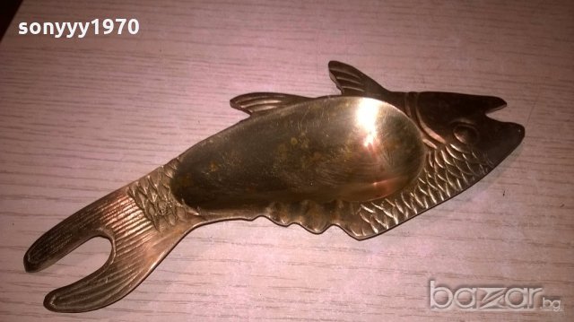 риба-пепелник-мед/месинг-20х9см-внос швеицария, снимка 8 - Колекции - 19989437