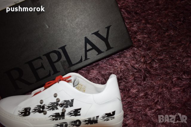REPLAY Ava White Black Red, снимка 4 - Маратонки - 24726522