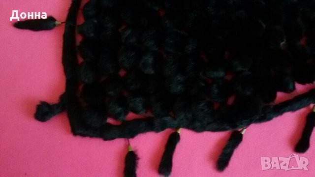 Луксозно дамско пончо естествен черен косъм , снимка 3 - Якета - 22848369