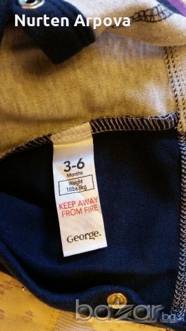 Гащеризон на Джордж 3-6м, снимка 3 - Бебешки гащеризони - 19589001