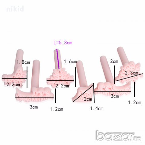 6 орнаменти цветя печати щампа украса за сладки фондан и др. , снимка 2 - Форми - 17567029