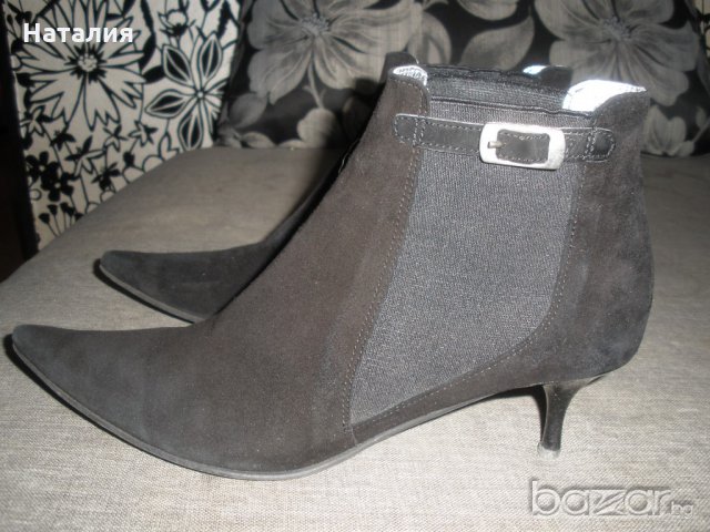 Дамски боти от ест.кожа, велур, р.37., снимка 2 - Дамски боти - 20176448