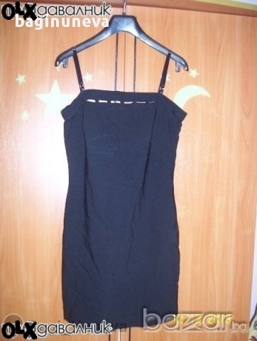 Елегантна черна къса еластична рокля-м-л размер, снимка 3 - Рокли - 9170978