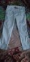 Детски бял панталон, с декорация в сребристо, 7/8, размер 25, снимка 1 - Детски панталони и дънки - 25812616
