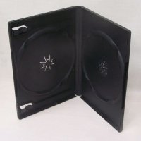 Нова кутия за DVD (DVD Box) двойна 14mm, черна, снимка 1 - Други - 22376298