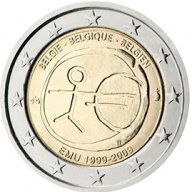 2 Евро монети (възпоменателни) емитирани 2009г (10г. на Икономически и Паричен съюз), снимка 3 - Нумизматика и бонистика - 15990617