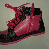 Кецове за момичета - спортни обувки цвят циклама с черно, снимка 2 - Детски гуменки - 14034080