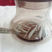 Стъклена купа с капак захарница бонбониера и др, снимка 3 - Антикварни и старинни предмети - 20243932