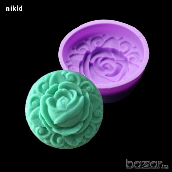 дълбока форма цвете роза силиконов молд  украса мъфин фондан торта сапун гипс шоколад и др, снимка 1