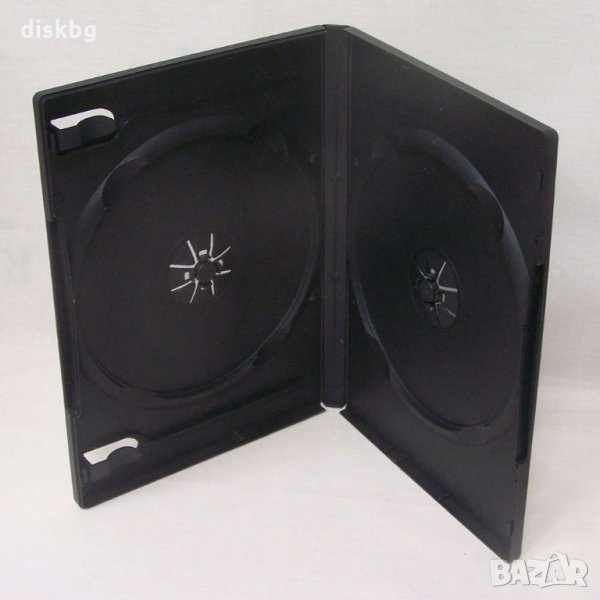 Нова кутия за DVD (DVD Box) двойна 14mm, черна, снимка 1