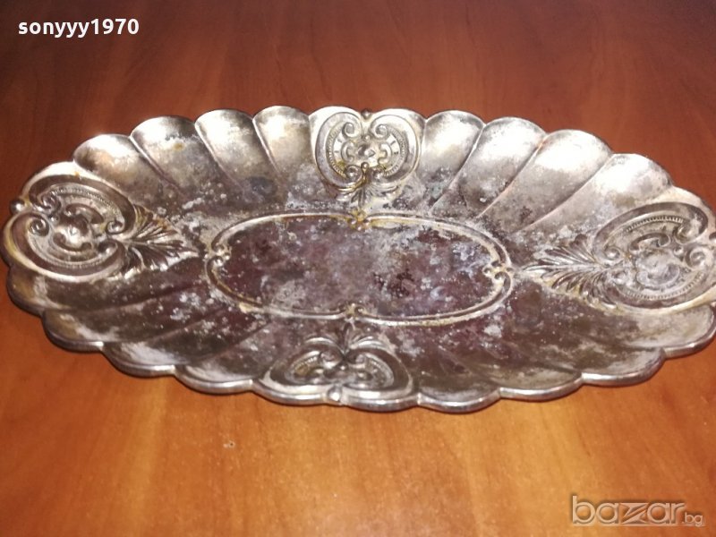 ретро колекция-метална чиния-36х19х4см-внос швеицария, снимка 1