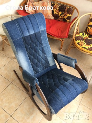 Дънкови кресла / Ръчно изработена дамаска , снимка 8 - Дивани и мека мебел - 22317721
