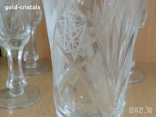  кристални чаши , снимка 7 - Антикварни и старинни предмети - 22297237