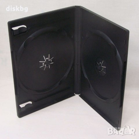 Нова кутия за DVD (DVD Box) двойна 14mm, черна, снимка 1 - Други - 22376298