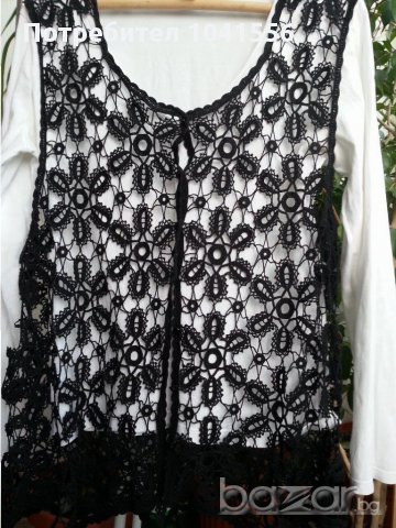  плетен елек блуза туника ръчна изработка  , снимка 10 - Жилетки - 11035770