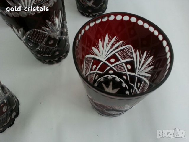 кристални чаши цветен кристал , снимка 7 - Антикварни и старинни предмети - 25525903