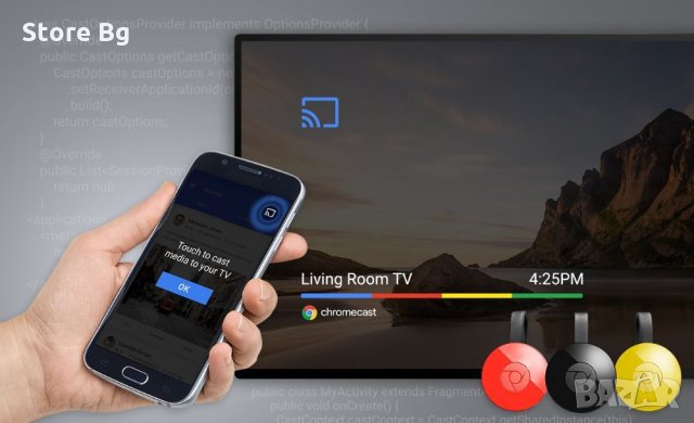  Chromecast 2 / Безжично свързване на Лаптоп,Таблет и Смартфон, снимка 2 - Приемници и антени - 25459745