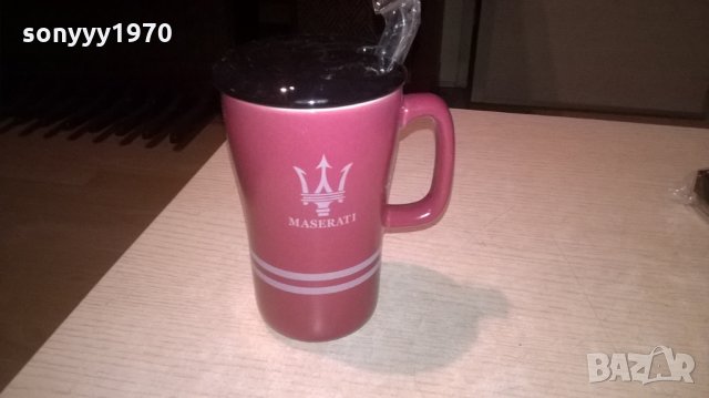 ❤️maserati-чаша керамика с капак-14х12х9см и лъжица-16см, снимка 6 - Колекции - 23334653