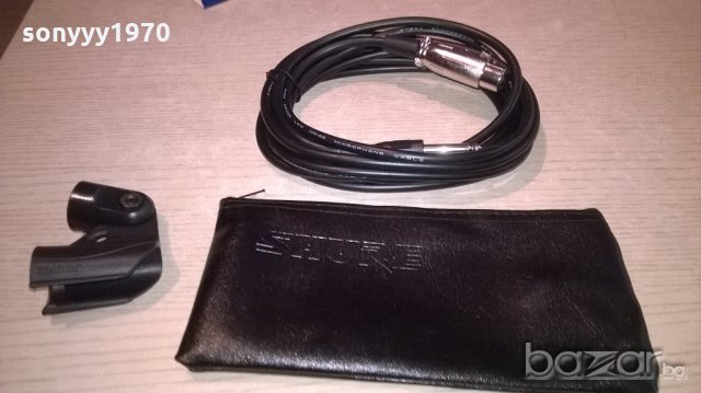 shure-кожен калъф+кабел с жак/букса+стоика за профи микрофон, снимка 5 - Микрофони - 20309878