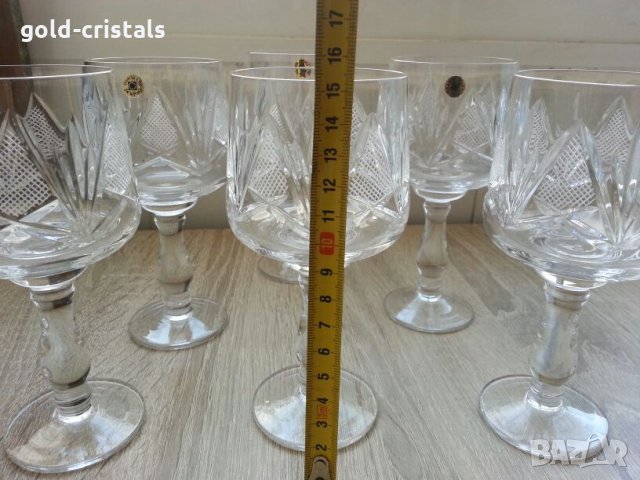 Кристални чаши за вино гравирани, снимка 7 - Антикварни и старинни предмети - 22330718