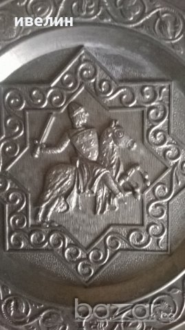 стара цинкова чиния за стена 6, снимка 2 - Антикварни и старинни предмети - 18408351