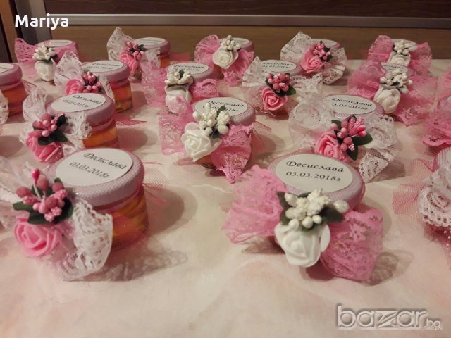 Бурканче мед - подаръчета за гостите за Вашата Сватба, снимка 5 - Сватбени аксесоари - 21285512
