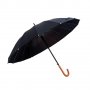 564 Класически автоматичен чадър за дъжд черен 16 ребра 98см дамски чадър мъжки чадър, снимка 4