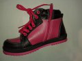 Кецове за момичета - спортни обувки цвят циклама с черно, снимка 2