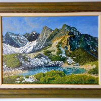  Пирин планина, връх Синаница с езерото, картина, снимка 2 - Картини - 19776997
