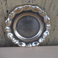 Чиния от бял метал с златисто покритие - 119 гр., снимка 5 - Други ценни предмети - 24792984