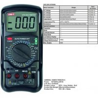 Мултицет с термосонда и зумер UT-53 VAC/VDC | AAC/ADC | OHM | °C | F, снимка 3 - Друга електроника - 20664944