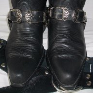 Уникални рокерски боти от бизонски бокс "Joe Sanchez" genuine leather / естествена кожа , снимка 3 - Дамски боти - 14614539