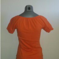 Дамска тениска С/М оранжева, памук, без следи от употреба, снимка 3 - Тениски - 15681946