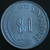 1 долар 1970, Сингапур, снимка 2 - Нумизматика и бонистика - 24856759