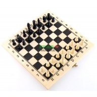 Комплект шах и табла в красива дървена кутия с размери - 25х25 см, снимка 3 - Други - 15752718