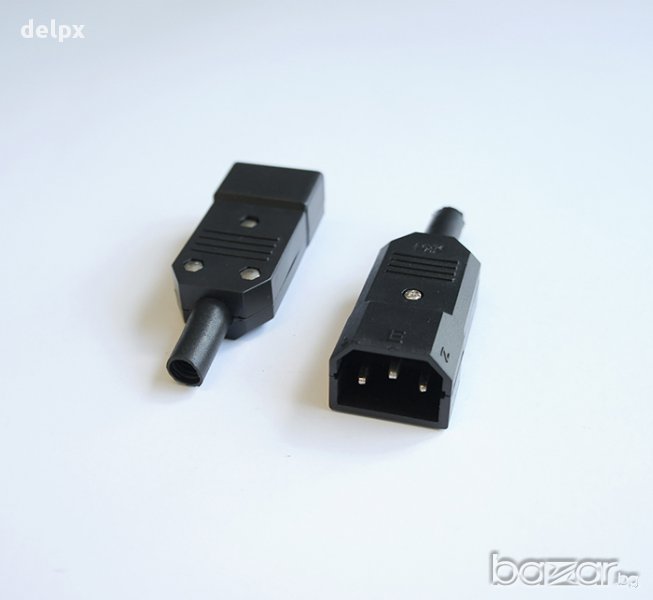 Букса захранваща за кабел за компютър IEC C13(м), снимка 1