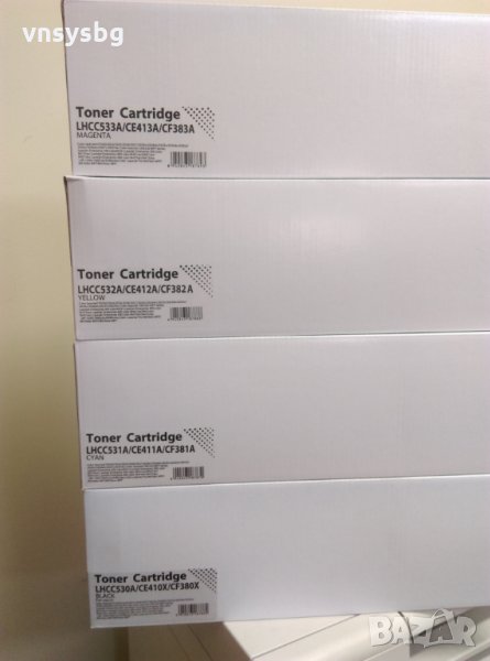 НР CC530A/CRG-718BK/СС531 С/СС532Y/ СС533М-Комплект тонер касети, снимка 1