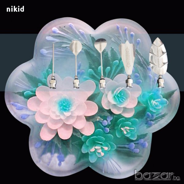 5 бр метални пера инжекция за желиран десерт декорация и украса, снимка 1