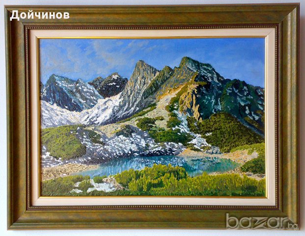  Пирин планина, връх Синаница с езерото, картина, снимка 2 - Картини - 19776997