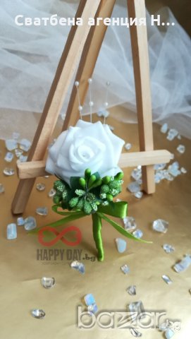 Сватбена бутониера за ревер Теа, снимка 2 - Сватбени аксесоари - 21060878