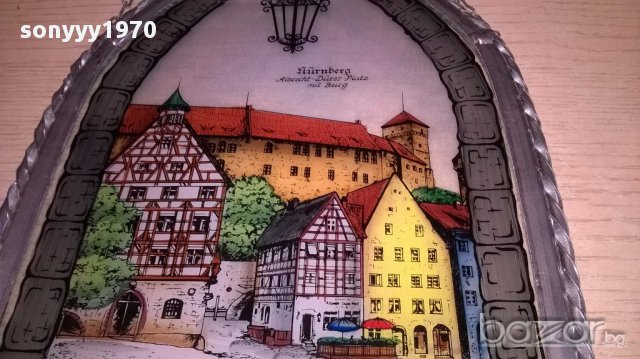 Nurnberg-germany-27х20см-витраж-ретро колекция-внос швеицария, снимка 14 - Антикварни и старинни предмети - 17306077
