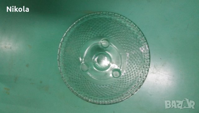 Стъклена купа - фруктиера от прозрачно бяло, снимка 1