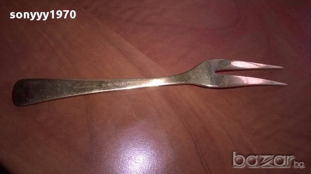 Imperial 18/10-23/24 karat hartvergoldet-вилица 17см-внос швеицария, снимка 13 - Антикварни и старинни предмети - 17888641
