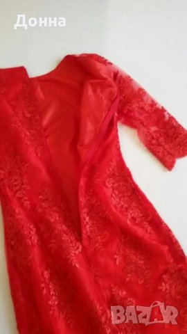 Червена рокля дантела , снимка 4 - Рокли - 21797629