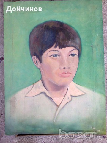  Стара картина - Портрет, маслени бои, платно, снимка 1 - Картини - 21182332