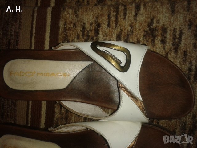 Дамски чехли естествена кожа с ток, снимка 2 - Чехли - 25145910