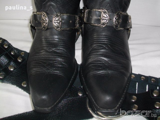 Vintage / Винтидж / Уникални боти от бизонски бокс "Joe Sanchez" genuine leather / естествена кожа , снимка 3 - Дамски боти - 14614539
